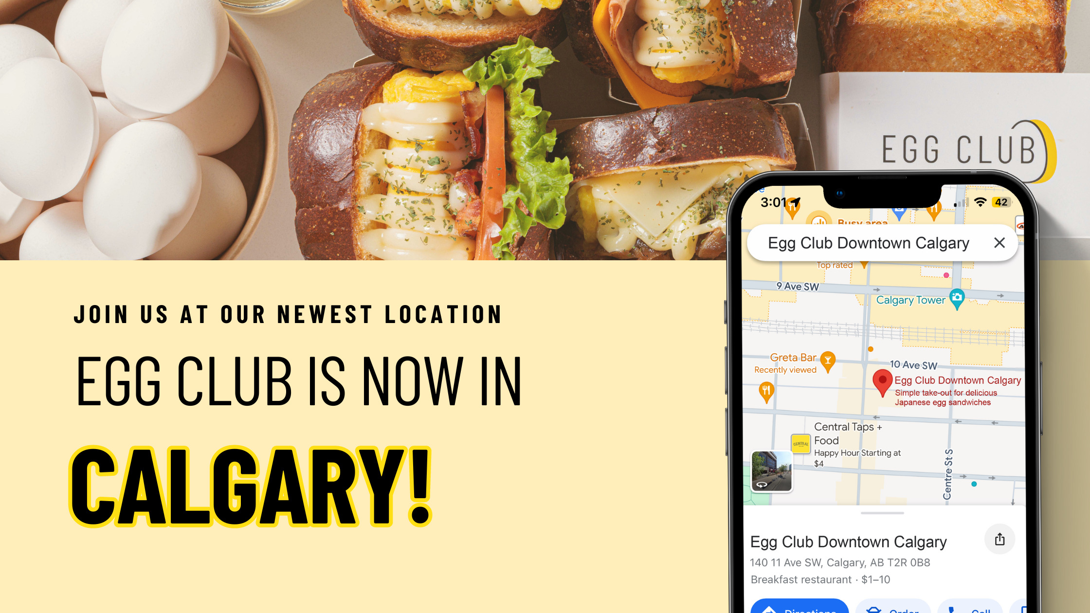 Join Us At Our Newest Location: Egg Club is now in Calgary!