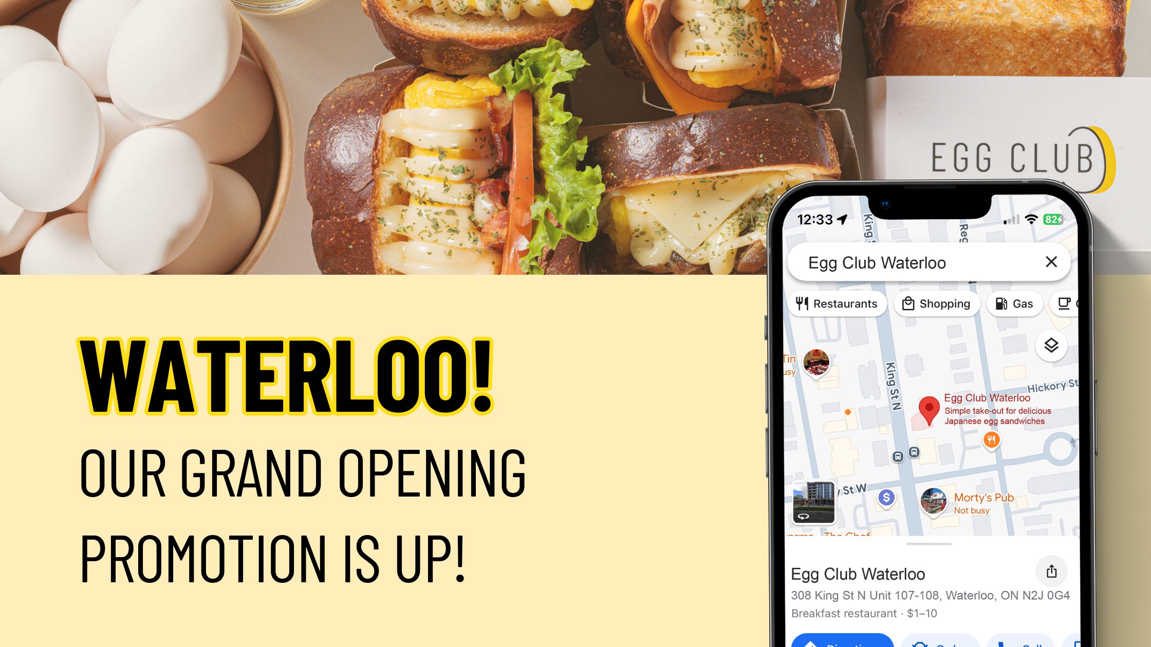 Waterloo! Egg Club's Grand Opening promotion is up!